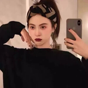 Luxury Black Tan  Knit Headband